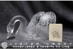 LALIQUE scultura Cigno Testa Bassa in cristallo Ref. 1161500. NUOVO!