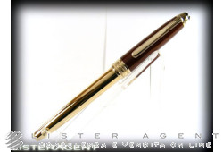 MONTBLANC penna roller Solitaire Citrin in acciaio e smalto marrone Ref. 7574. NUOVA!