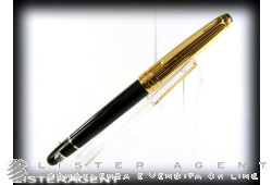 MONTBLANC penna stilografica in acciaio laminato oro e resina nera Ref. 2930. NUOVA!