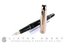 MONTBLANC penna stilografica Meisterstuck Solitaire Doue Geometric Dimension in metallo laminato oro e resina Ref. 105986. NUOVA!