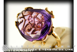 CHANTECLER anello Di Amour & Folies in oro rosa 18Kt con Ametista Ref. 29178 Mis 14,5. NUOVO!