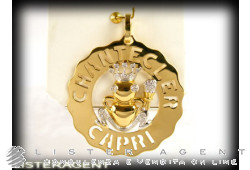 CHANTECLER ciondolo Principe Ranocchio in oro giallo e bianco 18Kt con diamanti Ref. 24120. NUOVO!