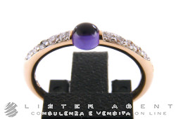 POMELLATO anello M'ama non m'ama in oro rosa 18Kt con ametista e diamanti ct 0,19 Mis 14 Ref. AB703BO7OI. NUOVO!