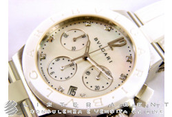 BULGARI Diagono Crono Automatic in acciaio e ceramica bianca AUT Ref. DG37WSCVDCH/8. NUOVO!