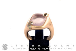POMELLATO anello Ritratto in oro rosa 18Kt con diamanti brown ct 0,15 e quarzo rosa Ref. AB708PBRW7QR. NUOVO!