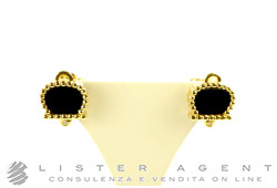 CHANTECLER orecchini Anima 70 con Campanella micro in oro giallo 18Kt con onice e diamanti Ref. 37032. NUOVI!