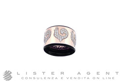 CHANTECLER anello Carousèl in oro rosa 18Kt con argento rivestito di smalto nero e diamanti ct 0.59 Misura 15 Ref. 41030. NUOVO!