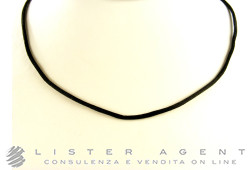 CHANTECLER collana in raso nero e oro bianco 18Kt Ref. 23242. NUOVO!