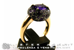 POMELLATO anello Tabou in oro rosa con argento 925 brunito e ametiste Mis 14 Ref. AA908AO7OI. NUOVO!