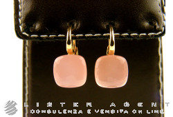 POMELLATO orecchini Nudo in oro rosa e bianco 18Kt con quarzo rosa Ref. OA107O6QR. NUOVI! 