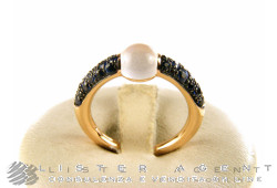 POMELLATO anello M'ama non M'ama in oro rosa 18Kt con adularia e zaffiri azzurri ct 0,60 Mis 12 Ref. AB502TO7ZAAD. NUOVO!