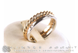 POMELLATO anello Milano in oro rosa e bianco 18Kt con diamanti ct 0,13 Mis 13 Ref. AB511B9O7. NUOVO!