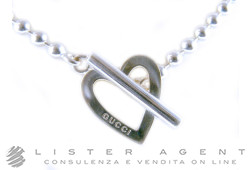 GUCCI collana a sfere con Cuore in argento in 925 Ref. 184302J84008106. NUOVA!