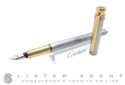 CARTIER penna stilografica Must de Cartier Santos in acciaio bicolore Ref. ST150011. NUOVA!