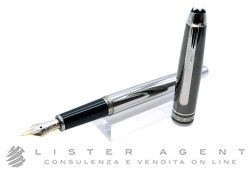 MONTBLANC penna stilografica Meisterstuck Doue Hematite in acciaio e cappuccio in ematite Ref. 23244. NUOVA!