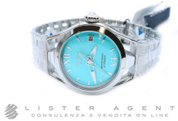 LOCMAN Montecristo Lady Automatico in acciaio e titanio Azzurro AUT Ref. 0527A17A-00LBNKB0. NUOVO!