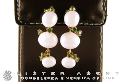 POMELLATO orecchini Capri in oro rosa 18Kt con tsavoriti ct 0,92 e ceramica bianca Ref. OB610O7CBTZ. NUOVI!