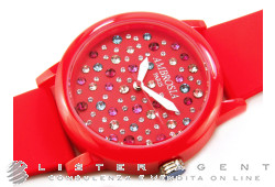 AMBROSIA PARIS orologio Joy'Z Rosso in plastica con Swarovski multicolor Ref. MOJOYZ11. NUOVO!