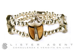 UNO DE 50 bracciale elastico in metallo e legno Ref. PUL1464CAMMTL0M. NUOVO!
