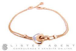 BULGARI bracciale Bulgari-Bulgari Cuore in oro rosa 18Kt con diamanti e madreperla Mis M-L Ref. BR857948. NUOVO!