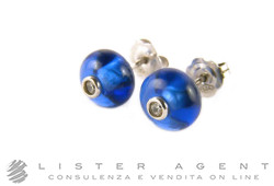 ULTIMA EDIZIONE orecchini in argento 925 con pasta vitrea blu e zirconi Ref. OA6005. NUOVI!