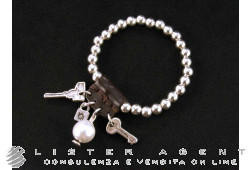 UNO DE 50 bracciale elastico in metallo e pelle Ref. 1522. NUOVO!