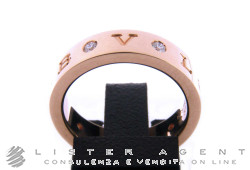 BULGARI anello Bulgari-Bulgari in oro rosa 18Kt con diamanti ct 0,20 Mis 13 Ref. AN858005. NUOVO!