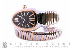 BULGARI orologio Serpente in acciaio e oro rosa 18Kt Nero Ref. 102123. NUOVO!