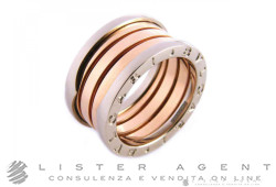 BULGARI anello Bzero1 4Bande in oro bianco e rosa 18Kt Ref. AN857651. NUOVO!