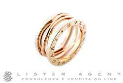 BULGARI anello a tre fasce Bzero1 Design Legend in oro rosa 18Kt Ref. AN858029. NUOVO!