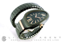 BULGARI Serpenti Spiga in ceramica nera e oro rosa 18Kt Nero Ref. 102734. NUOVO!