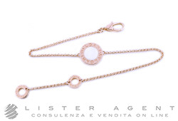 BULGARI bracciale Bulgari-Bulgari in oro rosa 18Kt con madreperla Mis S-M Ref. BR857192. NUOVO!