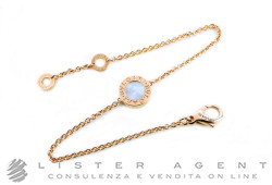 BULGARI bracciale Bulgari-Bulgari in oro rosa 18Kt con madreperla e corniola Misura M-L Ref. BR858008. NUOVO!