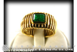 Anello Tubogas in oro giallo 18kt smeraldo Mis 13 Ref. ANNS29. NUOVO!