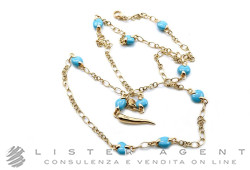 POMELLATO collana Capri in oro rosa 18Kt con ceramica turchese Ref. CB80507CT60. NUOVA!