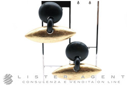 MONIES orecchini in legno e foglia oro Ref. BO24594A. NUOVO!