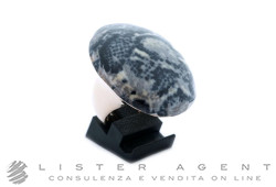 ANELLO in metallo placcato oro rosa e smalto con motivo pelle di serpente Ref. AN38S. NUOVO!