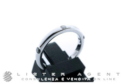 ADOLFO COURRIER anello in oro bianco 18Kt con diamante e pietra nera Mis 14 Ref. ANP2TBW03. NUOVO!