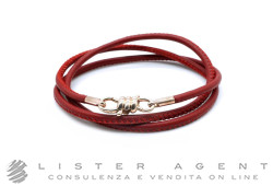DODO by Pomellato bracciale Nodo in oro rosa 9Kt con cinturino in pelle bordeaux CM 18 Ref. DKB/K9/SC9/K. NUOVO!