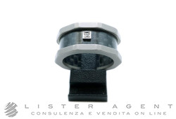 BLACKMINE anello in argento 925 brunito con fibra di carbonio e diamante ct 0.02 Misura 22 Ref. AN62291279. NUOVO!