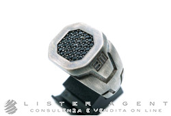BLACKMINE anello in argento 925 brunito con marcasite ct 0.55 Misura 19.5 Ref. AN50495085. NUOVO!