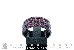 ANELLO Fascia in argento brunito e pietre rosse Ref. AN33. NUOVO!