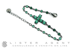 BRACCIALE in argento 925 brunito e pietre verdi Ref. BR078VN. NUOVO!