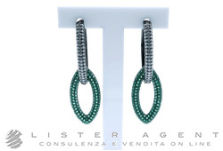ORECCHINI in argento 925 con zirconi e pietre verdi Ref. BOEA053EA050VN. NUOVO!