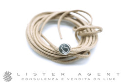 DODO by Pomellato Cordino sottile in cotone color marrone chiaro e sigillo argento 925 Ref. DDA6005_CORDS_CAMAG. NUOVO!