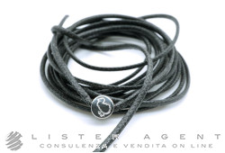 DODO by Pomellato Cordino sottile in cotone color grigio scuro e sigillo argento 925 Ref. DCSIGAGRS1K. NUOVO!