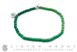 DODO by Pomellato bracciale Tenaka in acciaio, plastica riciclata verde e argento 925 con smalto Misura M Ref. DBC1015_GRANX. NUOVO!