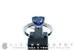 CHIARA FERRAGNI anello Cuore blu in metallo e zirconi Misura 18 Ref. J19AUV34018. NUOVO!