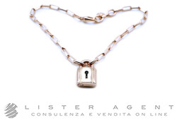 DODO by Pomellato bracciale Lucchetto in argento placcato oro rosa 9Kt Misura L Ref. DBC2002_LOCKS_00RAG. NUOVO!