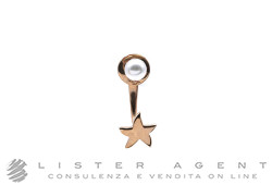 DODO by Pomellato Orecchino singolo piercing Stellina in oro rosa 9K con 1 perla di cristallo Ref. DHC2011_STARS_WCP9R. NUOVO!